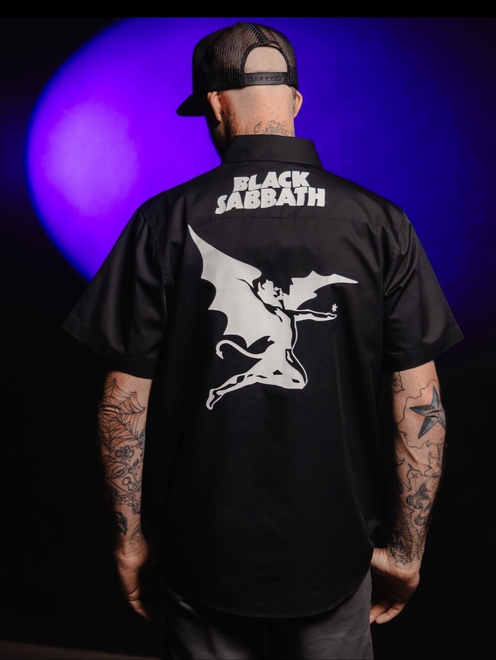 Dixxon Flannel Co Mens Black Sabbath Short-Sleeve Button Up Work Shirt
